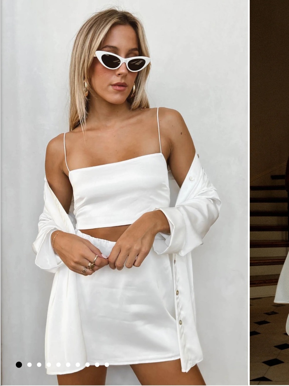 NWT Show Me Your Mumu Tucker White Satin Crop Top